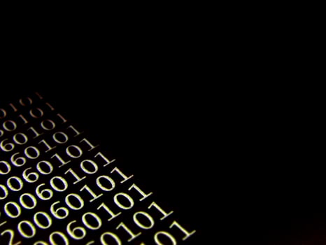database concept with printed and coded database records photo
