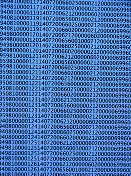 database concept with printed and coded database records photo