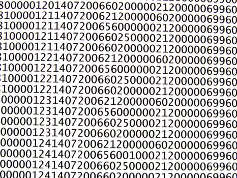 database concept with printed and coded database records photo