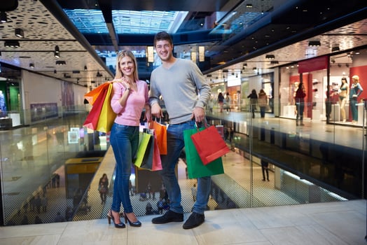 Sweden, 2022 - Family in shopping mall photo