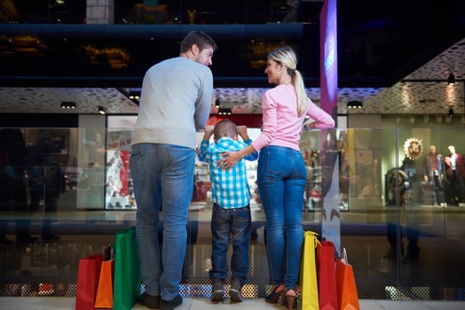 Sweden, 2022 - Family in shopping mall photo