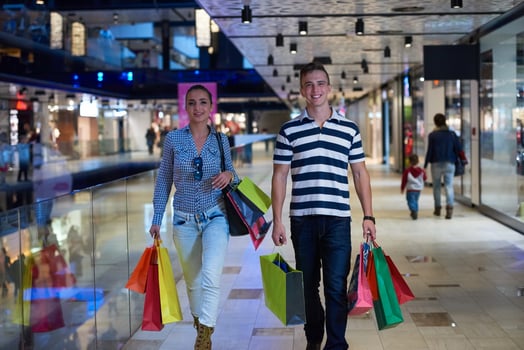 Sweden, 2022 - Family in shopping mall photo