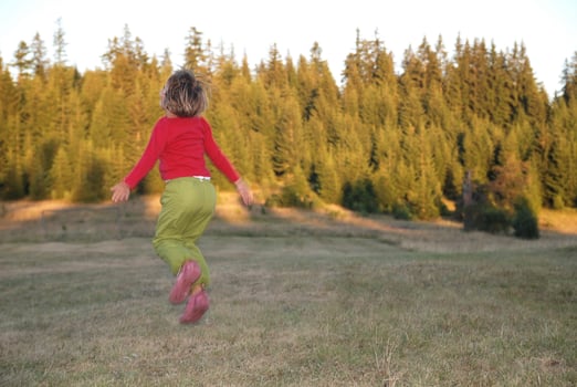 Jumping in to air photo