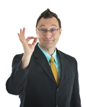 Businessman on white photo