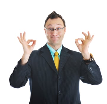Businessman on white photo