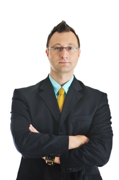 Businessman on white photo