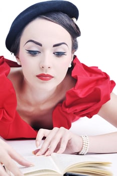 beautiful young woman read book photo
