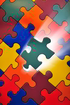 Puzzle plane - one piece missing photo