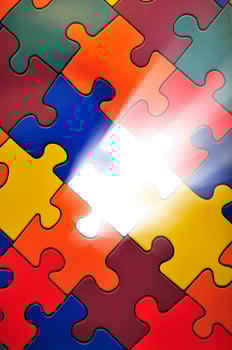 Puzzle plane - one piece missing photo