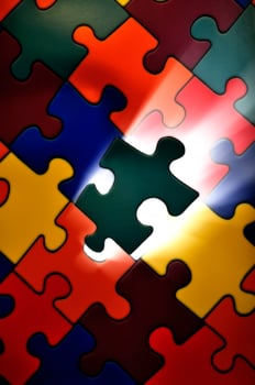 Puzzle plane - one piece missing photo