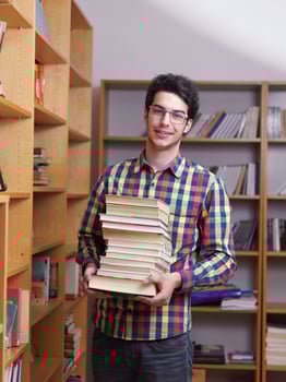 Student holding books photo