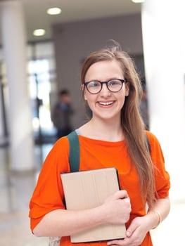 student girl with tablet computer photo