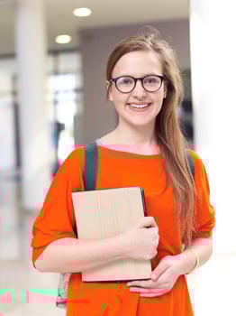 student girl with tablet computer photo