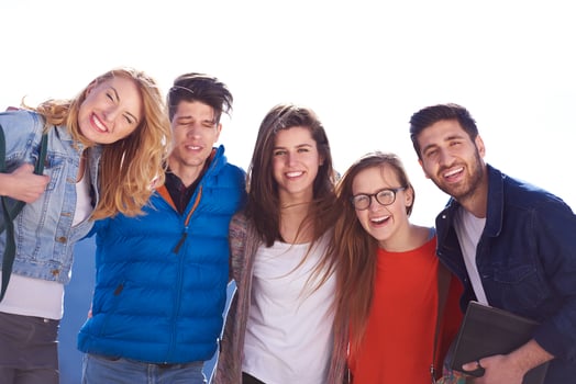 happy students group photo