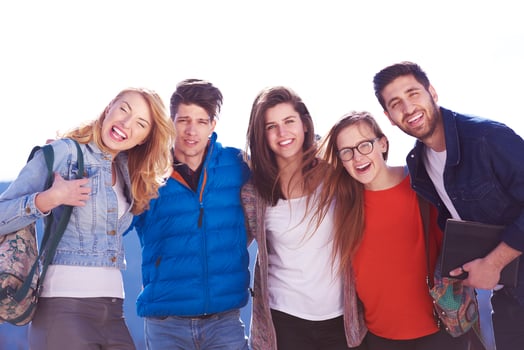 happy students group photo
