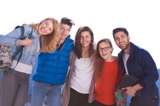 happy students group photo