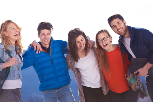 happy students group photo
