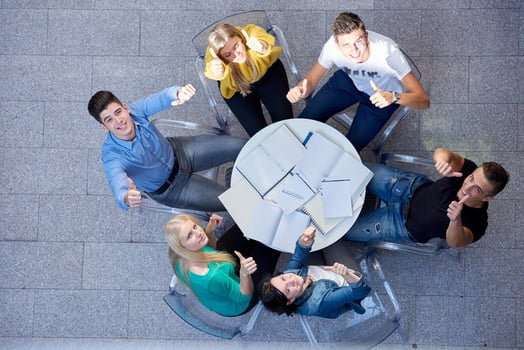 group of students  top view photo
