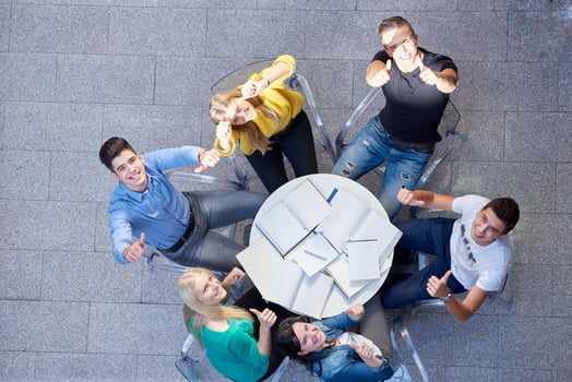 group of students  top view photo