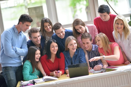 happy teens group in school photo
