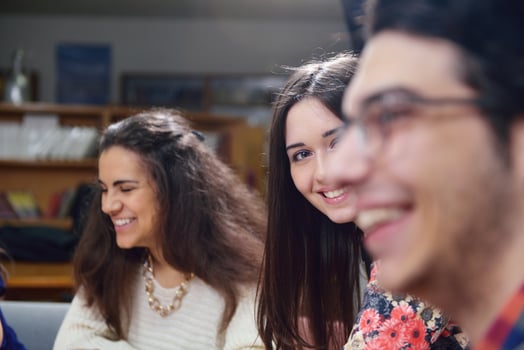 happy teens group in school photo