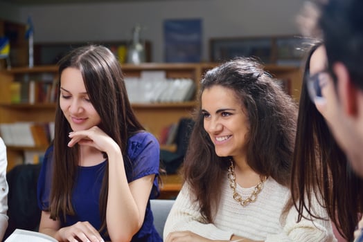 happy teens group in school photo