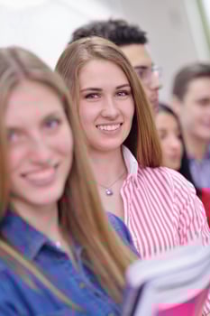 happy teens group in school photo