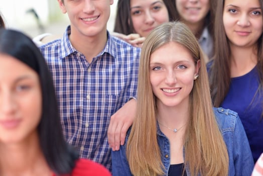 happy teens group in school photo