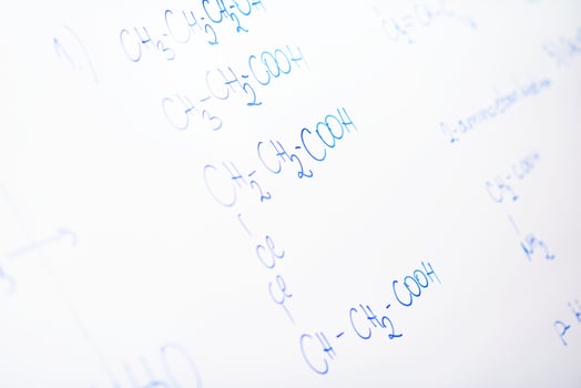 chemical molecule structure on white boar photo