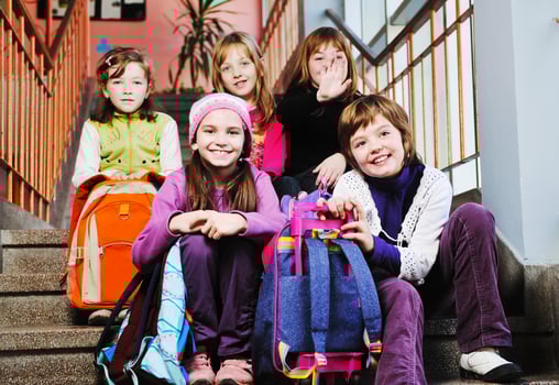 happy children group in school photo