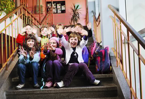 happy children group in school photo