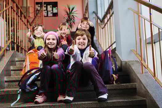 happy children group in school photo