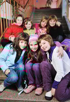 happy children group in school photo