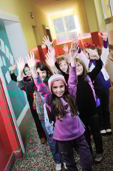 happy children group in school photo