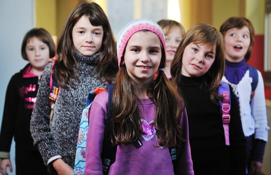 happy children group in school photo