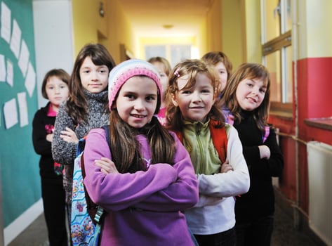 happy children group in school photo