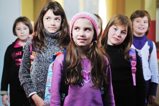 happy children group in school photo