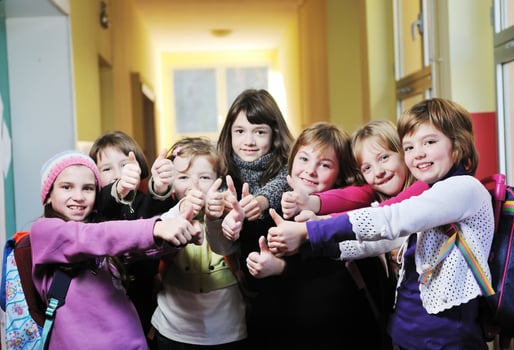 happy children group in school photo