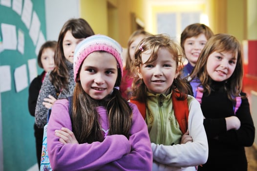 happy children group in school photo