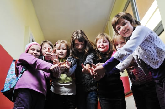 happy children group in school photo