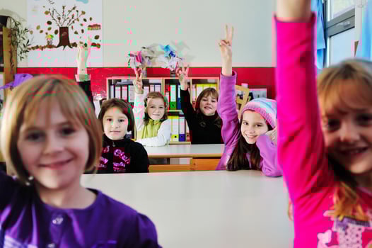 happy children group in school photo