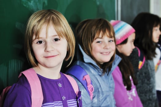 happy children group in school photo