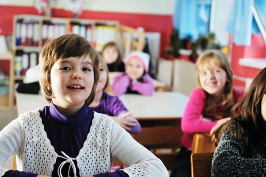 happy children group in school photo