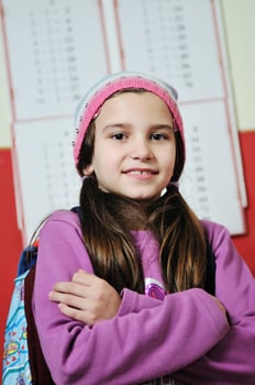 happy school girl on math classeshappy school girl on math class photo