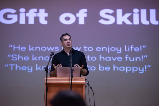businessman giving presentations at conference room photo