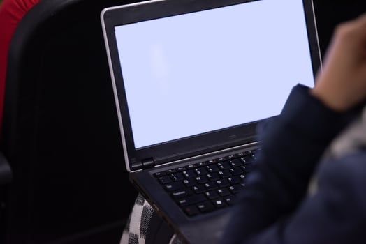 business people hands using laptop computer photo