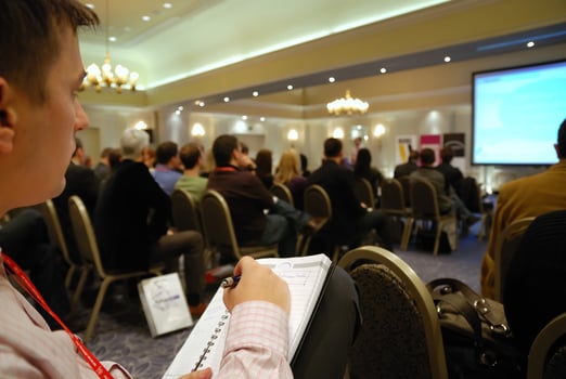 Man attending seminar photo