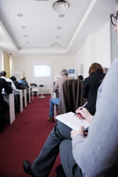 business people group on seminar photo