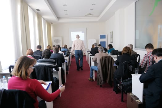 business people group on seminar photo