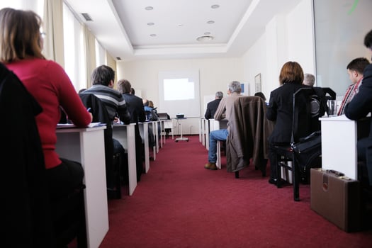 business people group on seminar photo